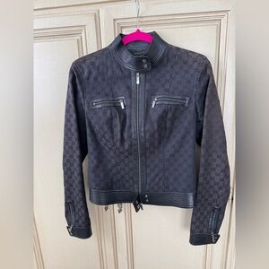 Gucci Black Monogram Leather Jacket